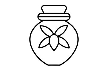 Delicate Line Art of a Honey Jar for Organic Honey, Natural Sweetener, and Beekeeping