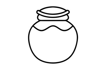 Delicate Line Art of a Honey Jar for Organic Honey, Natural Sweetener, and Beekeeping