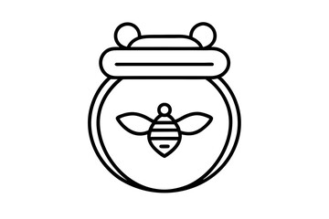 Delicate Line Art of a Honey Jar for Organic Honey, Natural Sweetener, and Beekeeping