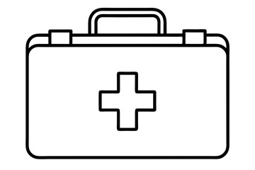 First Aid Box Line Art Icon for Healthcare - SVG Vector Graphic