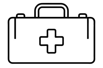 First Aid Box Line Art Icon for Healthcare - SVG Vector Graphic