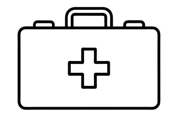 First Aid Box Line Art Icon for Healthcare & Emergency Services