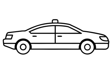 Detailed Line Art of a Police Car for Law Enforcement Illustration