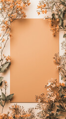 autumn floral frame with blank space for text 