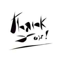 Text thank you isolated with white background 