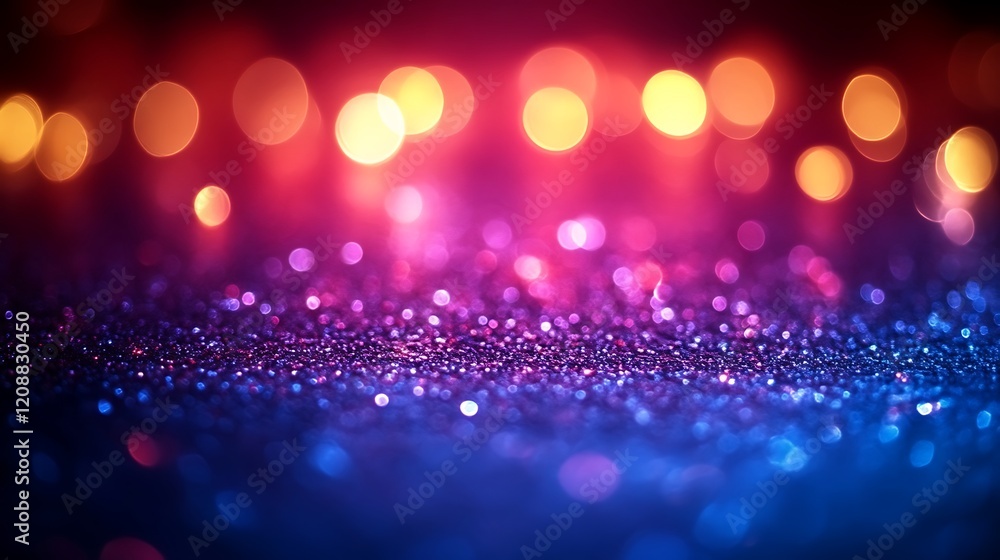 Poster glittering bokeh background with vivid colors and sparkle