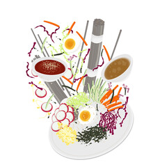 Vector Illustration Logo Clipart Levitation Ingredients For Cooking Makguksu