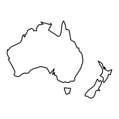 map of australia line icon