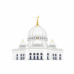 Obraz premium Dome of the Putra Mosque in Malaysia isolated on the white background