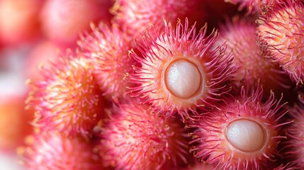 Pink hairy fruits, seeds visible.