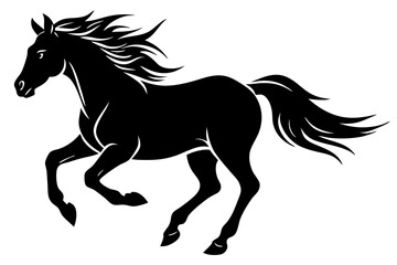 Obraz premium Galloping Horse Silhouette Emphasizing Motion and Freedom