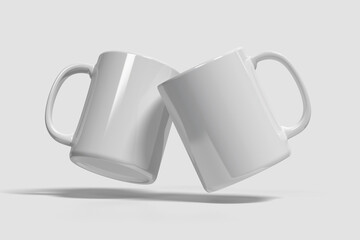 Blank 3d rendering mug mockups