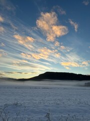 sunset over the lake