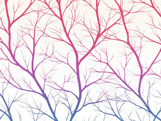 Abstract tree branches in gradient pastel tones create serene and artistic pattern