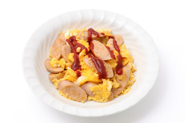 魚肉ソーセージとタマゴの炒め物  