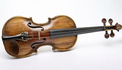 Fototapeta premium Antique violin, rich brown wood, detailed craftsmanship.