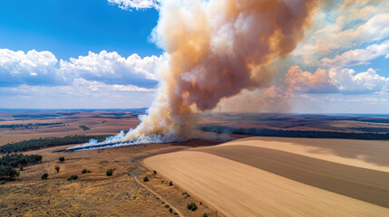 smoke, bushfire, plant, people, animal