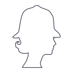 Metropolitan policewoman face side view icon. Elegant silhouettes of a female head. Avatar profile sign