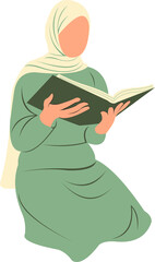 Illustration of Muslim Characters in the Month of Ramadan