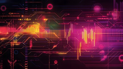 Abstract Futuristic Technology Circuit Board Design