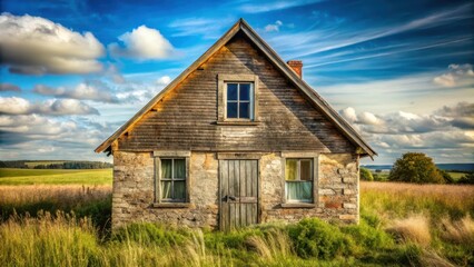 Obraz premium House with Gable Roof and Window, countryside, old house, countryside