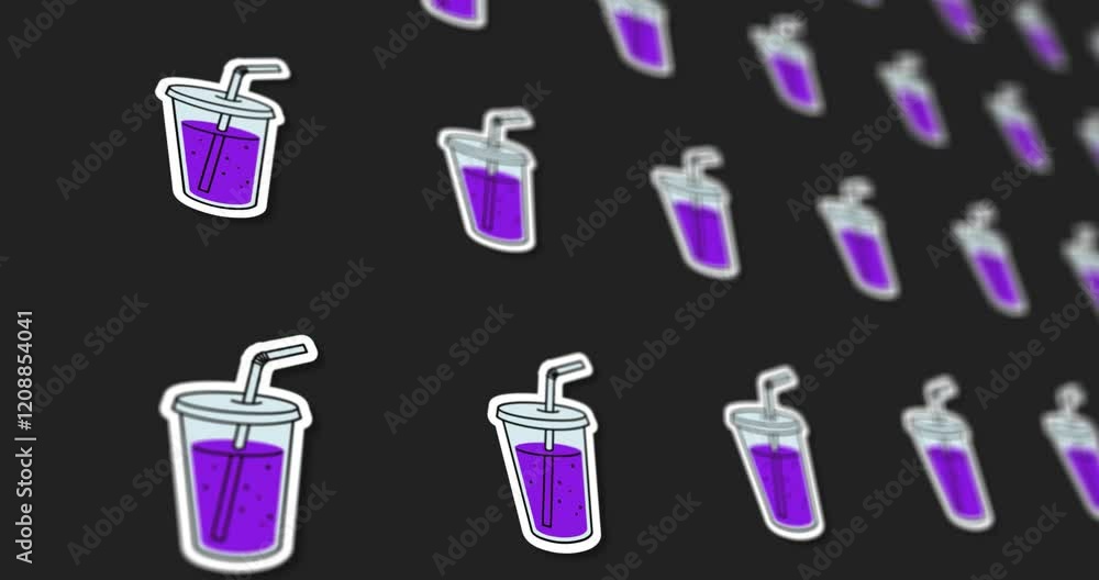 Poster animated soda pattern design changing color on light and dark background