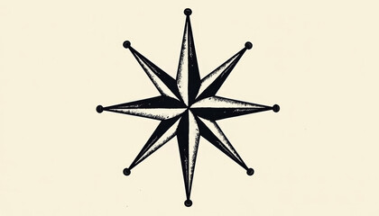 Fototapeta premium Minimalist Nautical Star Traditional Tattoo Design
