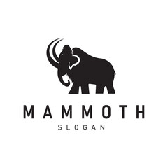 Mammoth Silhouette, Woolly mammoth Silhouette Prehistoric Elephant Vector Illustration Design