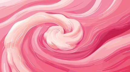 Colorful Cotton Candy Swirl Flat Vector Illustration