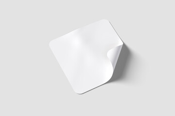 3d rendering square sticker mockup