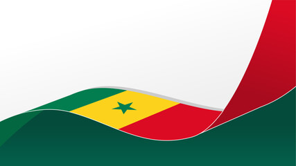 Wavy ribbon with flag of senegal. for national day banner
