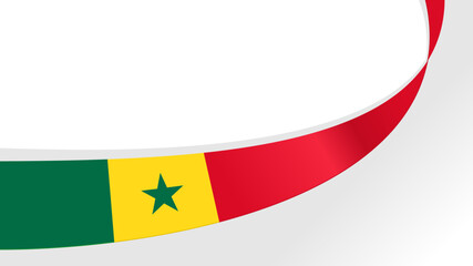 Ribbon with flag of senegal. for national day poster design