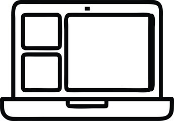 laptop icon line art 