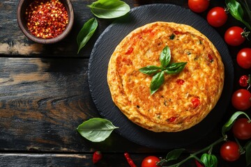 Delicious Homemade Frittata with Cherry Tomatoes and Basil