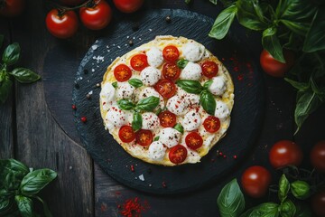 Delicious Creamy Tomato and Mozzarella Omelette