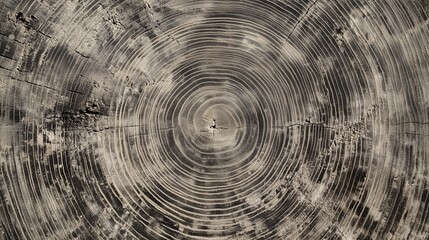 Obraz premium Warm gray cut wood texture. Detailed black and white texture of a felled tree trunk or stump. Rough organic tree rings with close up of end grain.