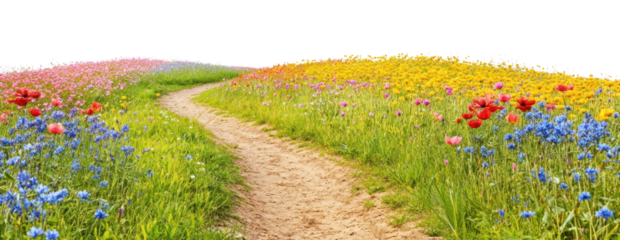 PNG Flowers spring path landscape.