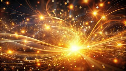 Fototapeta premium Metallic abstract background with glowing sparks and swirling patterns, textured, dynamic, textured, dynamic, geometric