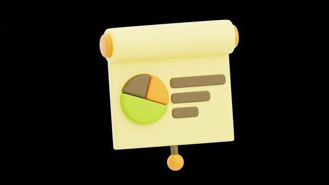 3D Animation of Business Presentation Slide | Alpha Channel