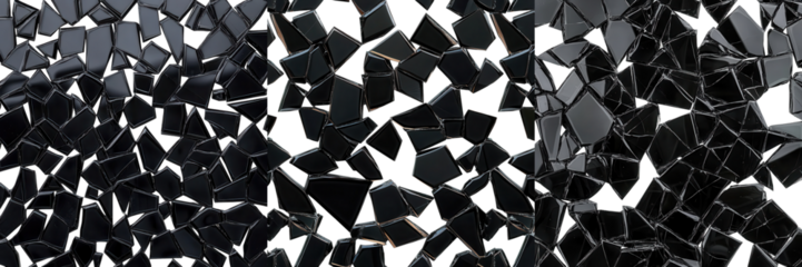 Captivating abstract background featuring an intricate mosaic of geometric shapes and patterns in dramatic black and white tones creating a visually striking and complex composition