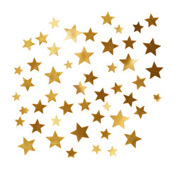 PNG Gold foil confetti stars decorative decoration.