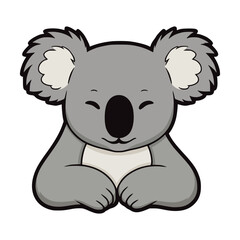 cute sleeping koala animal flat color vector illustration template design © katsumatakun