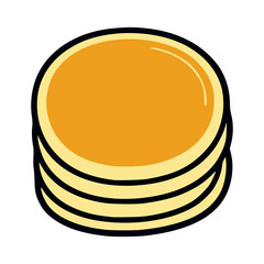 pancake food snack meal delicious flat color vector illustration template design