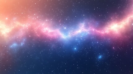 Obraz premium Celestial Nebula Pink Blue Cosmic Starscape