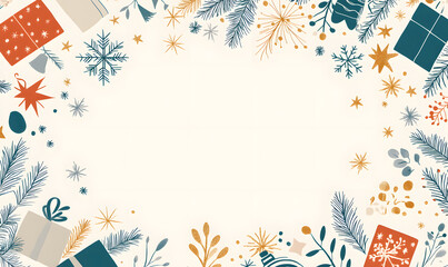 Luxurious Christmas and Holiday Promotion Banner with Elegant Ornaments, for Tags, Posters, and Banners with Ample Space for Custom Text Overlay