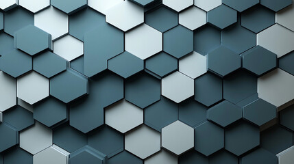 Naklejka premium Minimalist black and white hexagonal pattern with clean lines and sharp geometric precision.