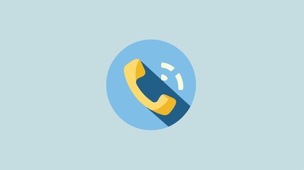 Professional Customer Support Telephone Icon Flat Vector Illustration