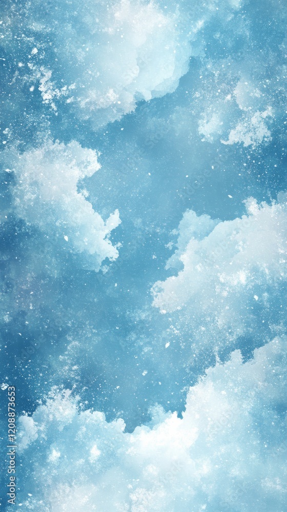 Poster soft blue clouds in a dreamy sky with subtle texture and depth