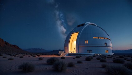 Advanced Space Observatory Dome. Ideal for promoting innovations in space exploration and scientific research facilities.