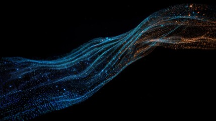 Abstract Futuristic Tech Background  Glowing Particle Wave